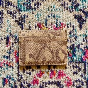 Universal Thread Snake Print Card Holder Wallet Neutral Faux Leather 4 Slots